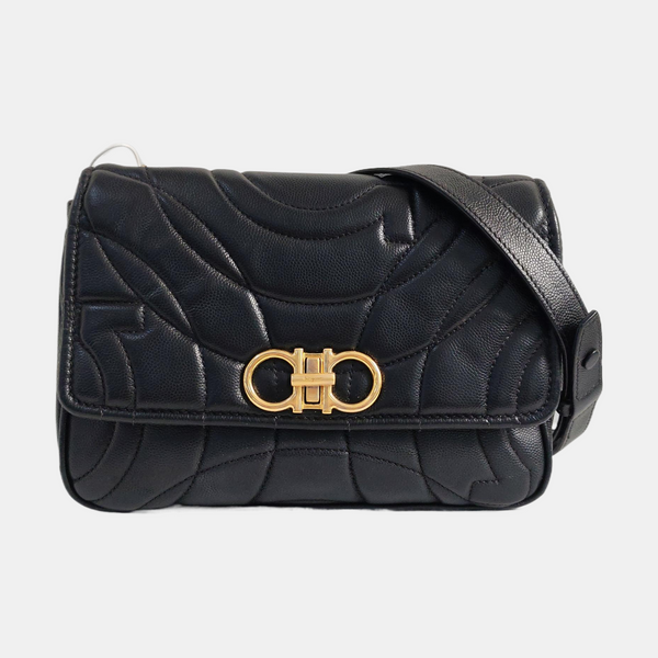 Gancini Small Calfskin Black