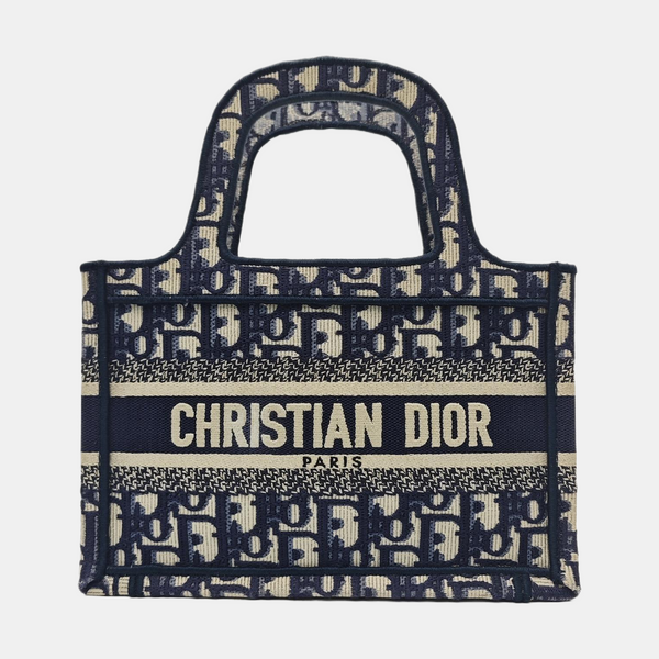 Book Tote Mini Oblique Canvas Blue