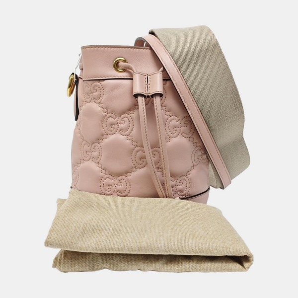 Monogram Calfskin Shoulder Bag Pink