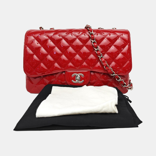CLASSIC FLAP Jumbo Quilted Patent Leather Red