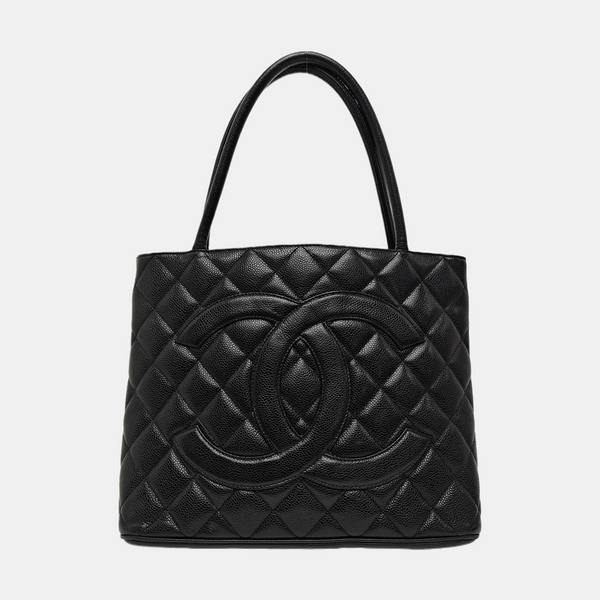 MEDALLION Quilted Grained Calfskin Black