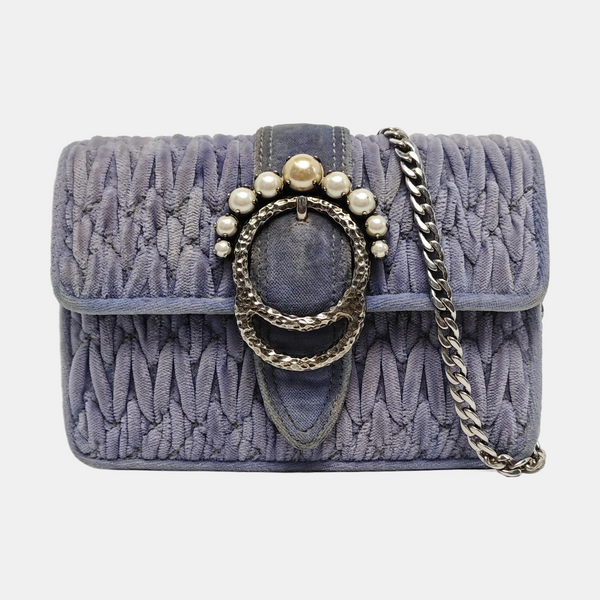 Velvet Shoulder Bag Blue