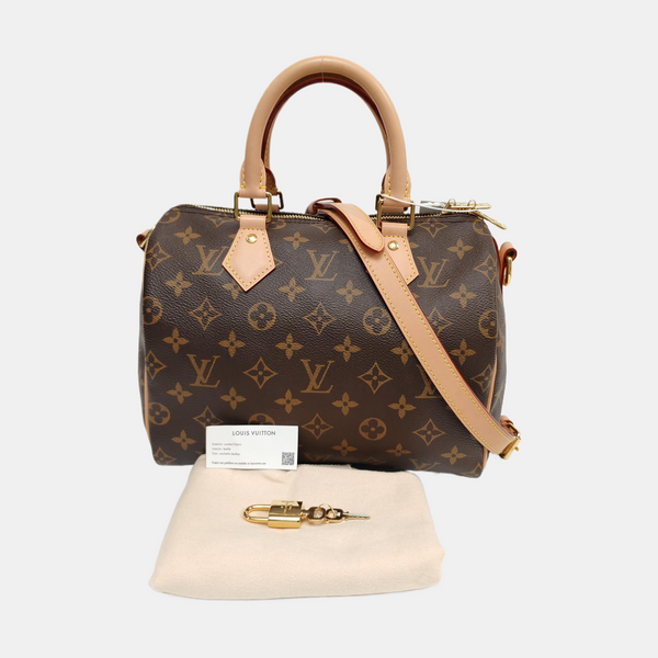 Authenticated pre-owned SPEEDY 25 Monogram Coated Canvas Brown - Crossbody Bag at Looply