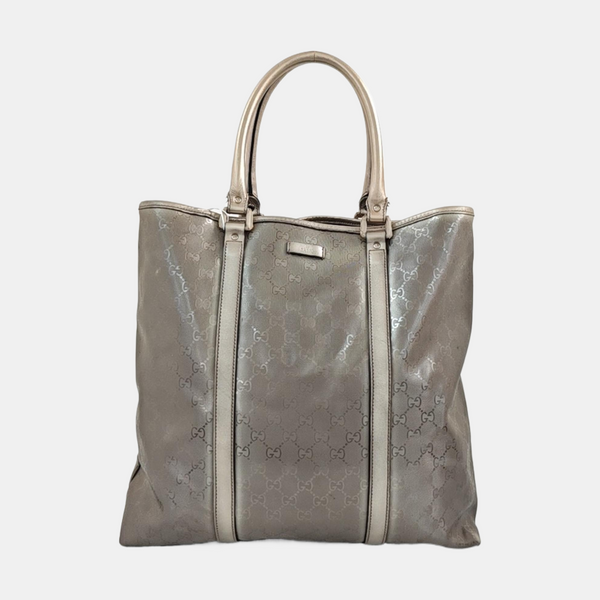 Monogram Coated Canvas Tote Bag Silver