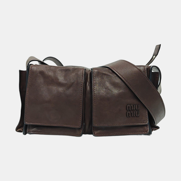 Lambskin Shoulder Bag Brown