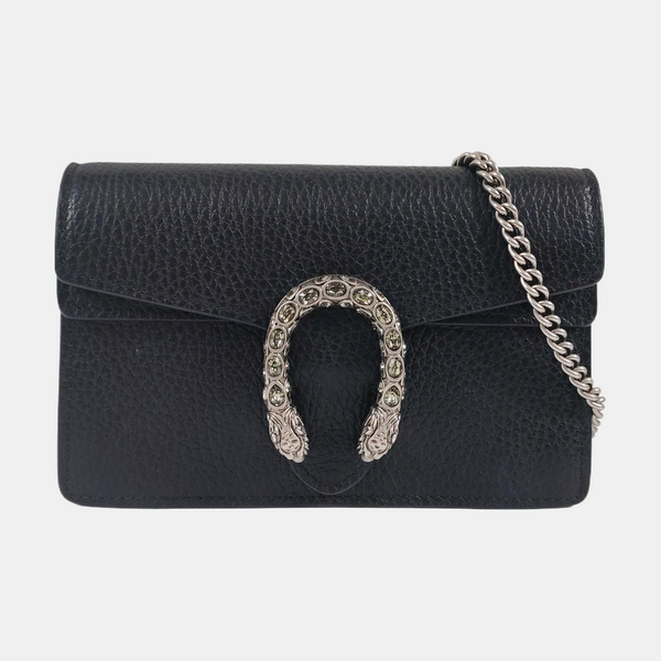 Authenticated pre-owned Dionysus Super Mini Calfskin Black - Crossbody Bag at Looply