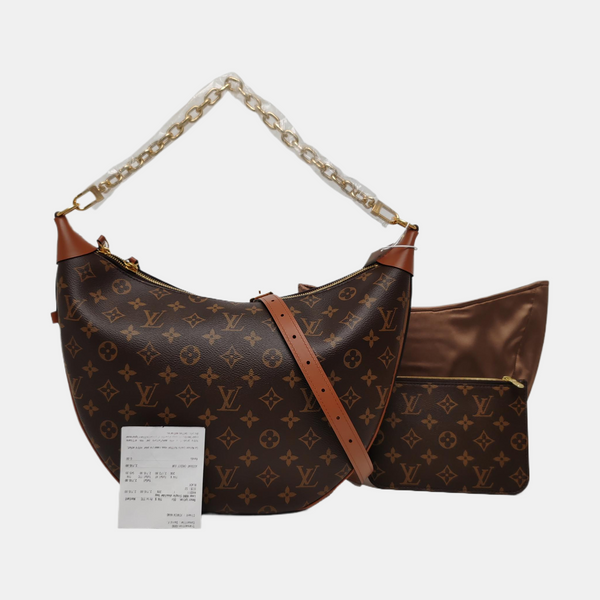 LOOP HOBO Monogram Coated Canvas Brown
