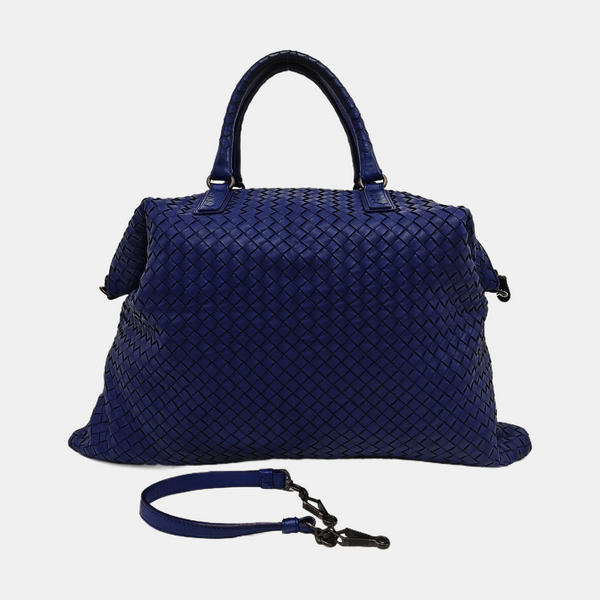 Lambskin Top Handle Bag Blue