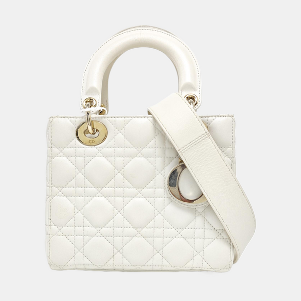 Lady Dior Small Cannage Lambskin White