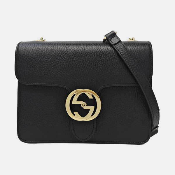 Interlocking G Small Calfskin Black