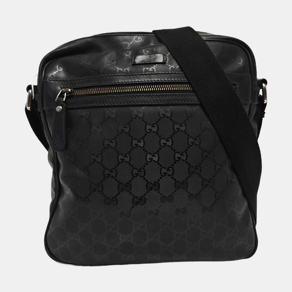 GG Imprime Messenger Monogram Coated Canvas Black