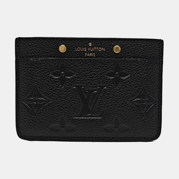 Monogram Calfskin Card Holder Black
