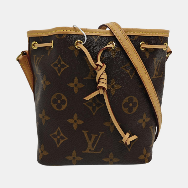 Authenticated pre-owned NÉONOÉ Nano Monogram Coated Canvas Brown - Bucket Bag at Looply