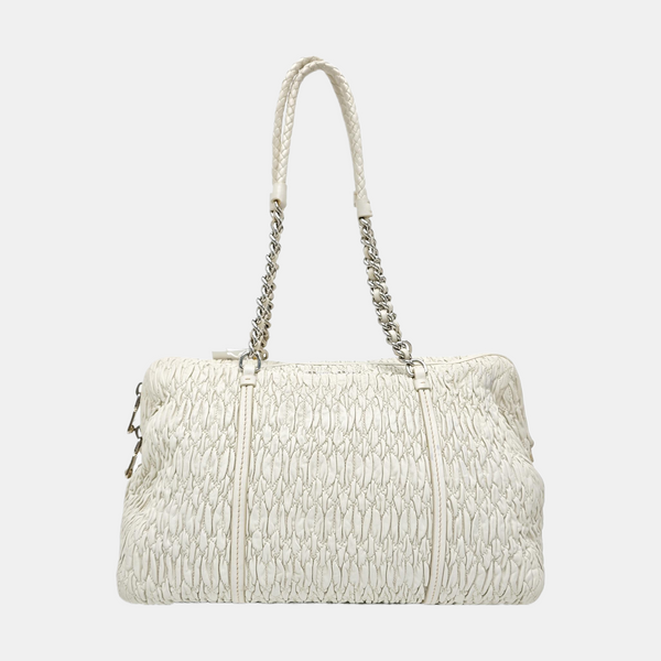 Avenue Quilted Lambskin White