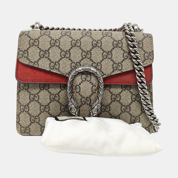 Dionysus Mini Monogram Coated Canvas Beige