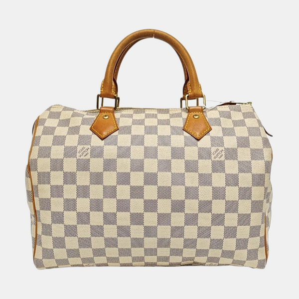 SPEEDY 30 Damier Azur Coated Canvas White