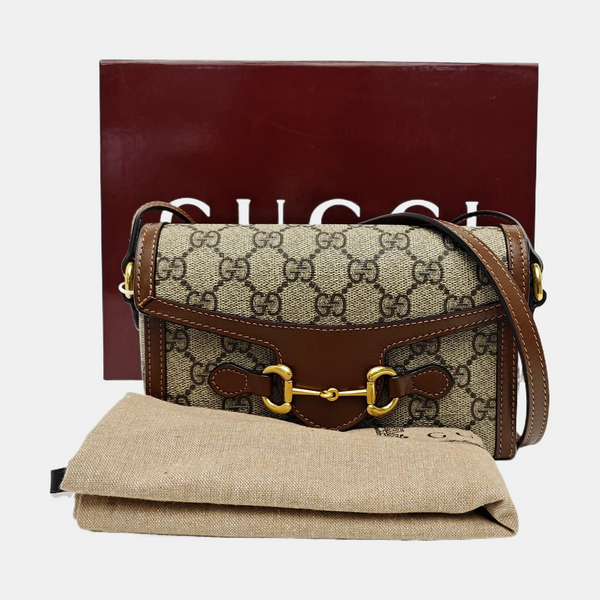 Horsebit 1955 Mini Monogram Coated Canvas Beige