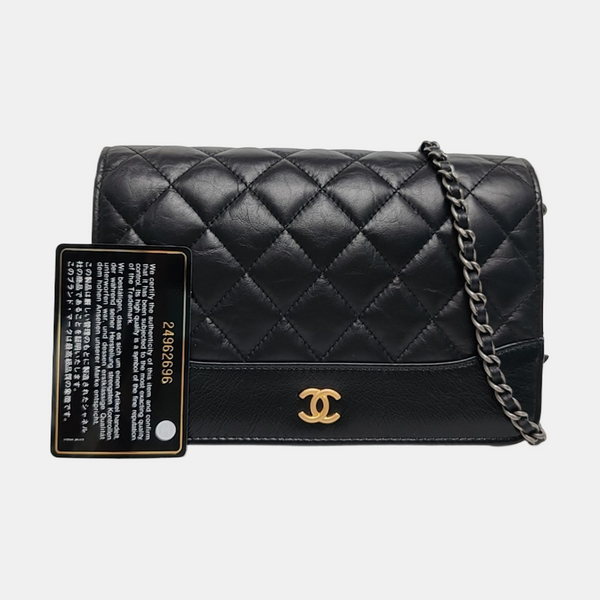Authenticated pre-owned GABRIELLE WOC Quilted Calfskin Black - Shoulder Bag at Looply