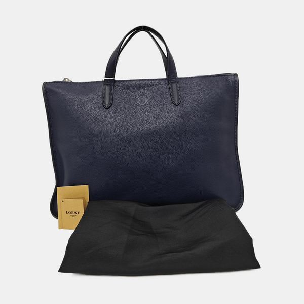 Calfskin Top Handle Bag Blue