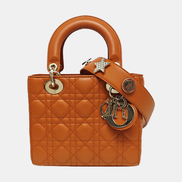 Lady Dior Small Quilted Lambskin Orange