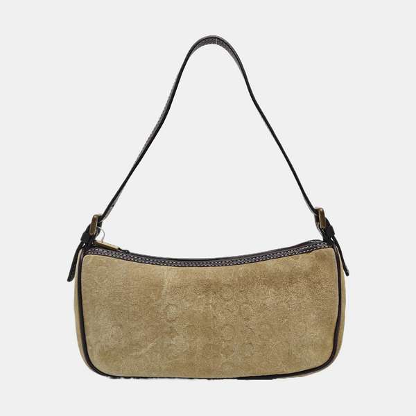 Suede Top Handle Bag Beige