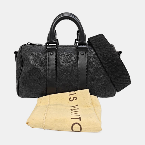 KEEPALL 25 Monogram Calfskin Black