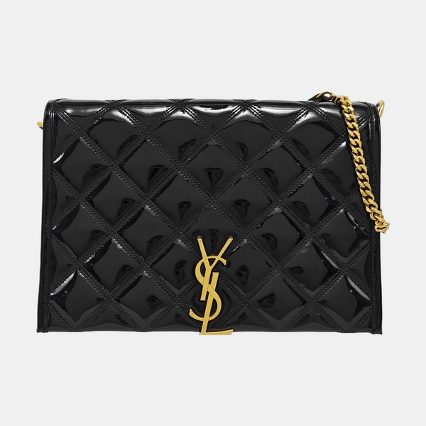 BECKY Mini Quilted Patent Calfskin Black