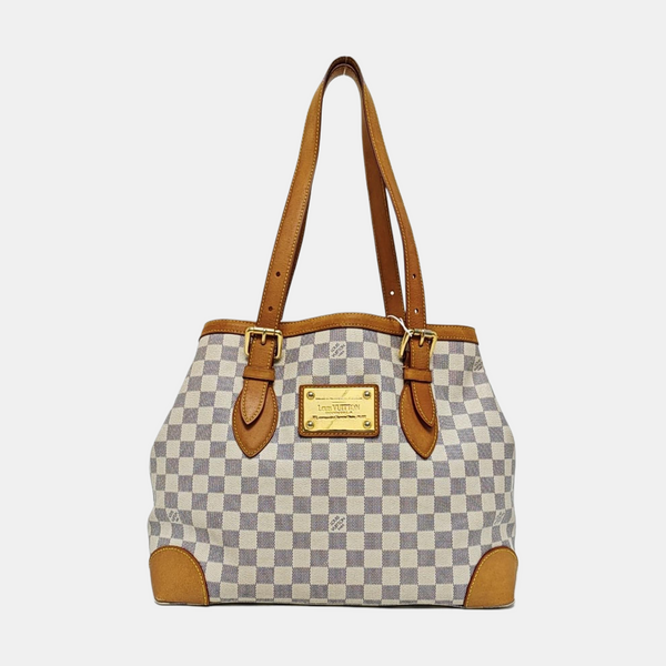 HAMPSTEAD MM Damier Azur Coated Canvas White
