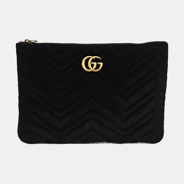 GG Marmont Large Velvet Black