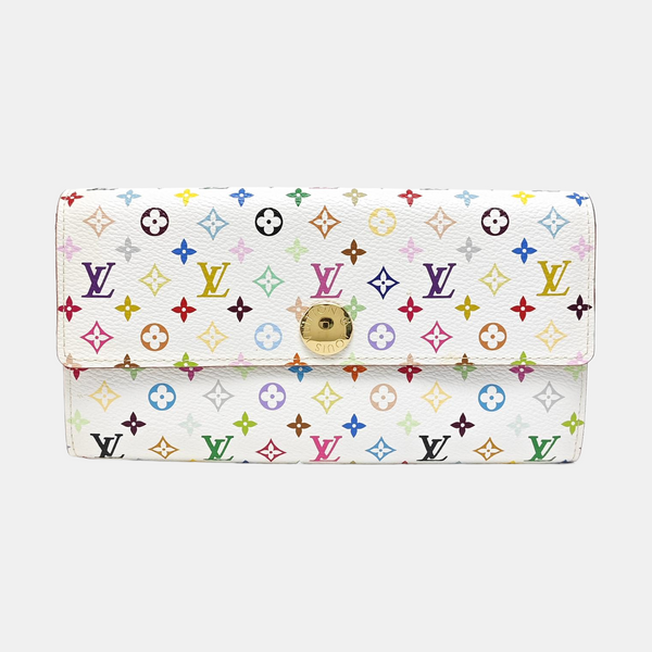 LV × TM PORTE MONNAIE Monogram Coated Canvas White Wallet