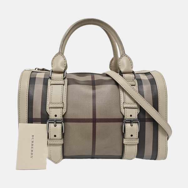 Coated Canvas Shoulder Bag Gray