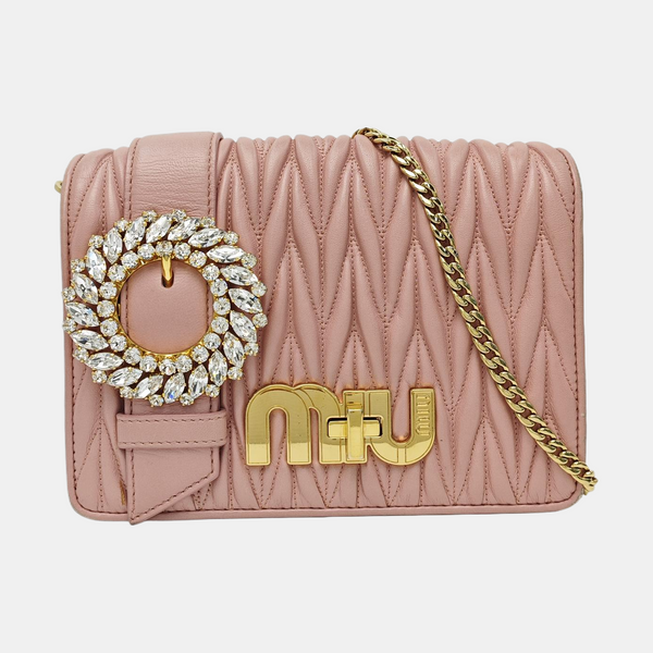 My Miu Quilted Lambskin Pink