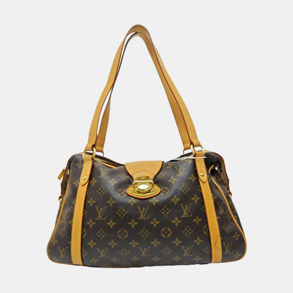 STRESA Monogram Coated Canvas Brown