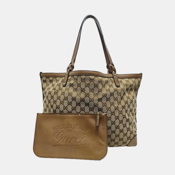 Monogram Canvas Tote Bag Brown