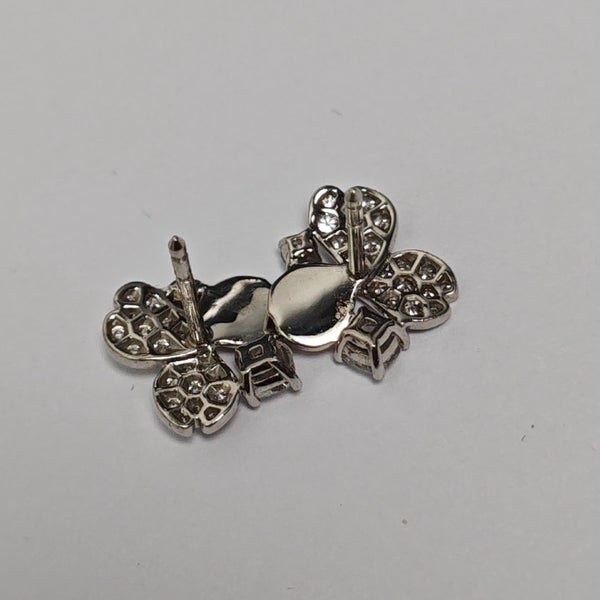 Platinum 950 Silver Stud Earrings