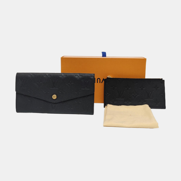 SARAH Monogram Calfskin Black Wallet