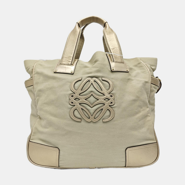 Canvas Top Handle Bag Beige