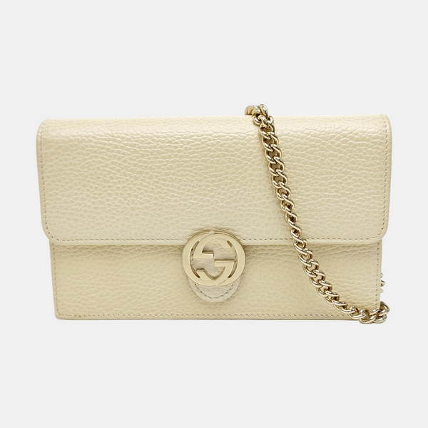 Interlocking G Small Calfskin Beige