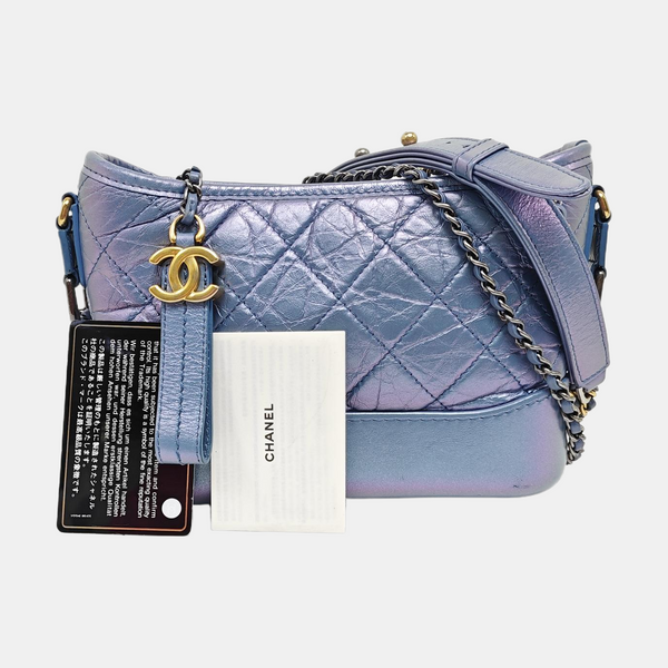 GABRIELLE Small Quilted Calfskin Metallic