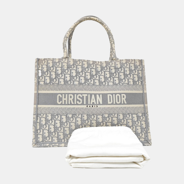 Bolso tote mediano de lona Monogram blanca