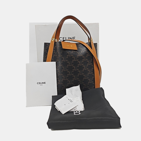 Coated Canvas Tote Bag Brown