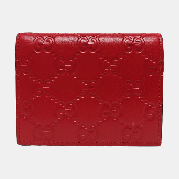 Signature Monogram Calfskin Red Card Holder