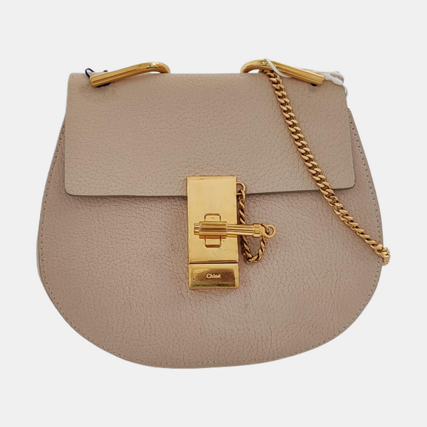 Authenticated pre-owned Drew Mini Calfskin Beige - Shoulder Bag at Looply