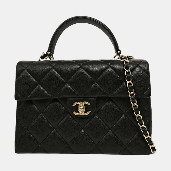 CLASSIC FLAP Quilted Grained Calfskin Black