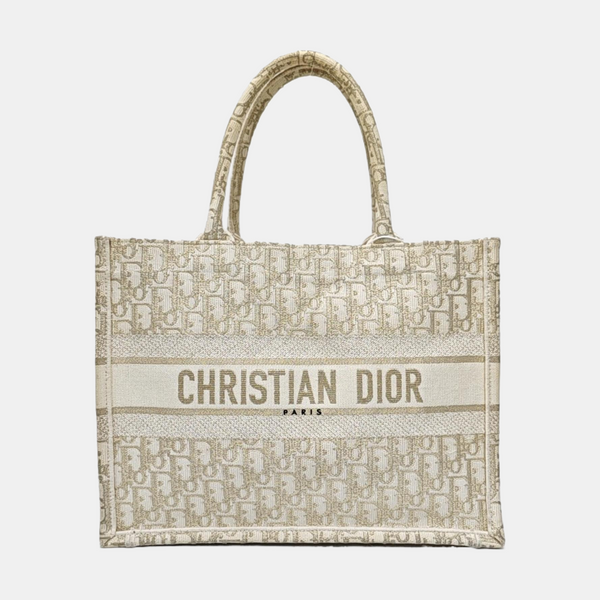 Book Tote Medium Oblique Canvas Gold