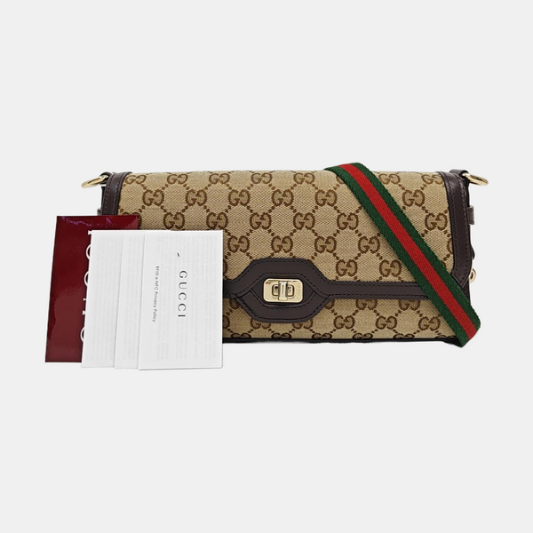 Horsebit Chain Small Monogram Canvas Brown