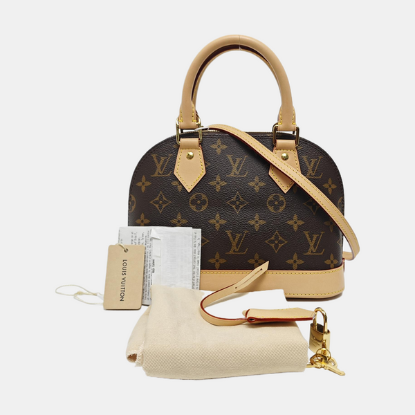 ALMA BB Monogram Coated Canvas Brown