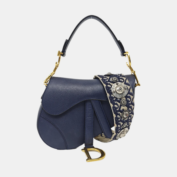Saddle Mini Calfskin Blue