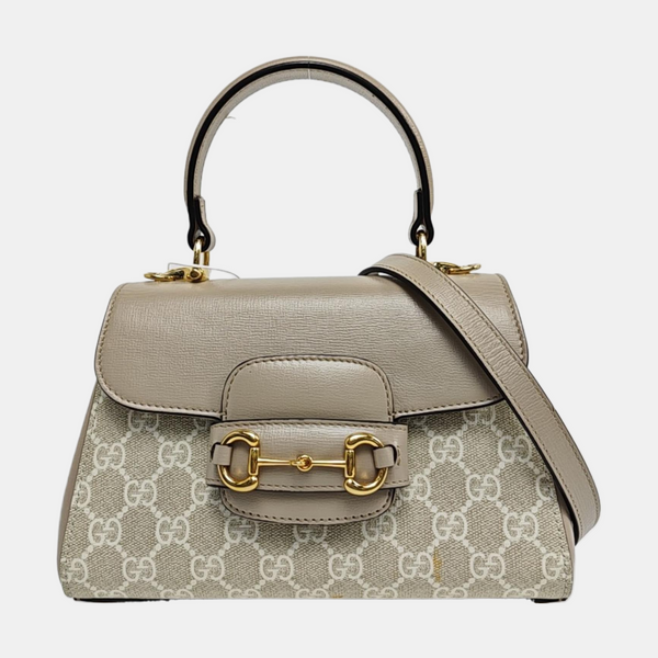 Horsebit 1955 Monogram Coated Canvas Beige