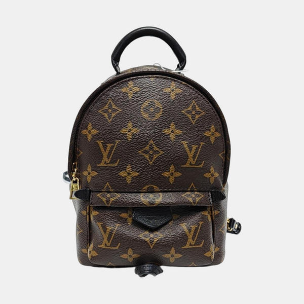 Authenticated pre-owned PALM SPRINGS Mini Monogram Coated Canvas Brown - Backpack at Looply